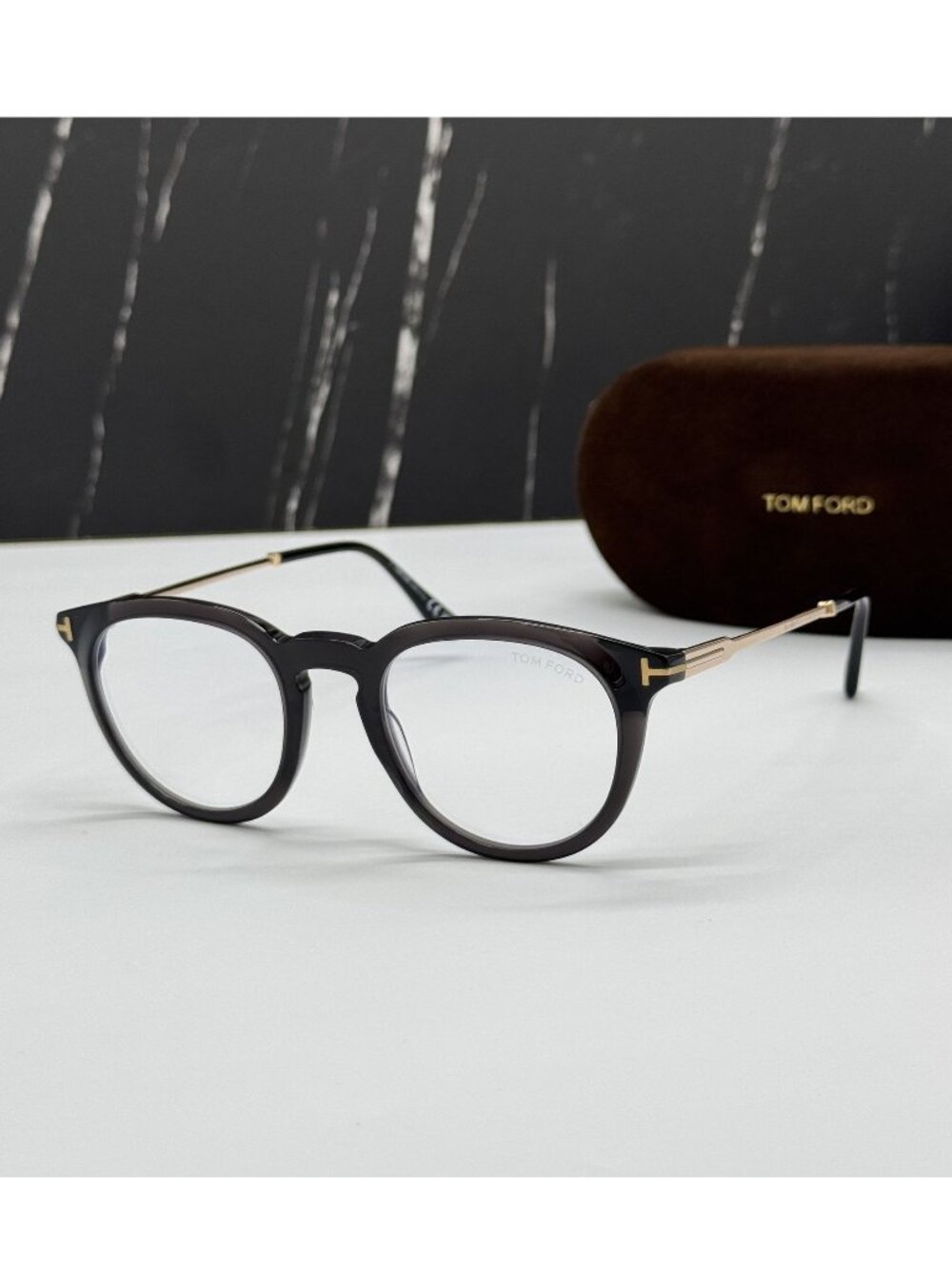 NWT Tom Ford Eyeglasses Black Round TF5905/B 005